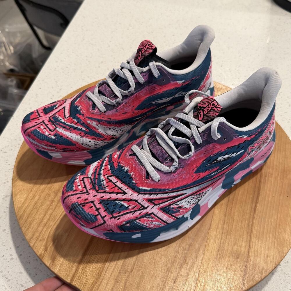 Asics Shoes Womens 9 Noosa Tri 15 Avant Garde Pink Restful Teal Running Sneakers - Picture 5 of 14